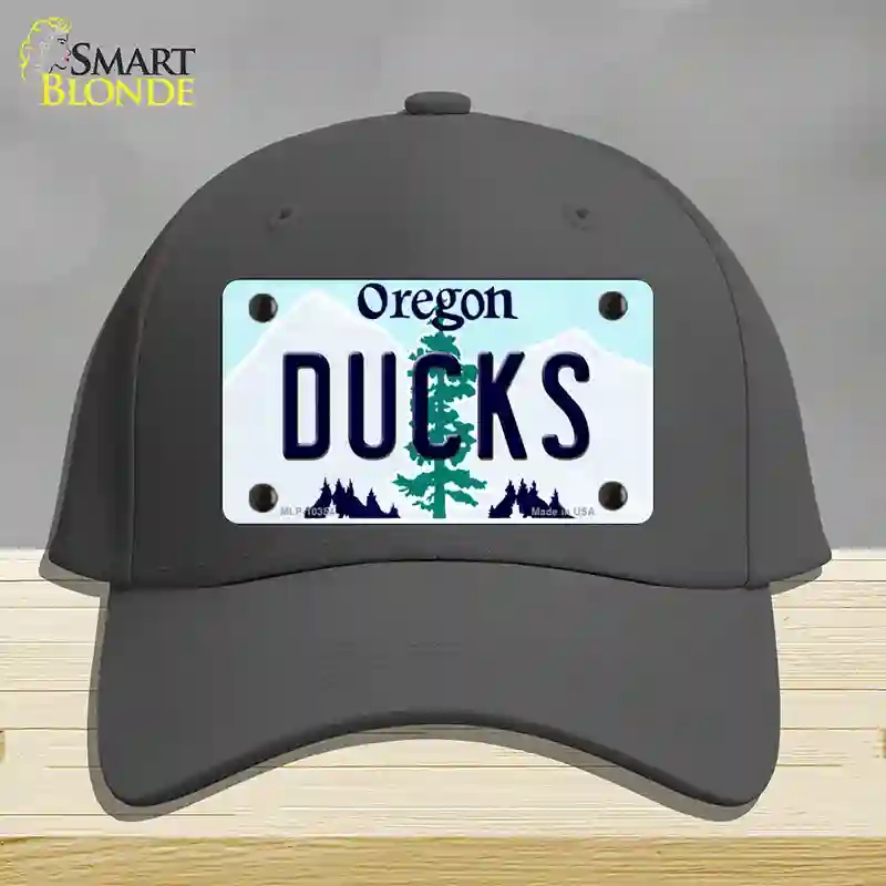 HAT04-MLP-10354 Ducks Oregon Novelty License Plate Hat, Cotton - Charcoal