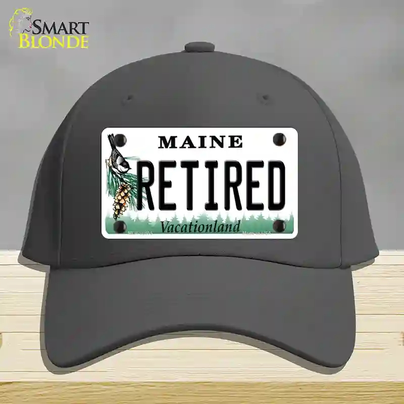 HAT04-MLP-10405 Retired Maine Novelty License Plate Hat, Cotton - Charcoal