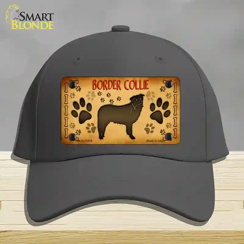 HAT04-MLP-10433 Border Collie Novelty License Plate Hat, Cotton - Charcoal