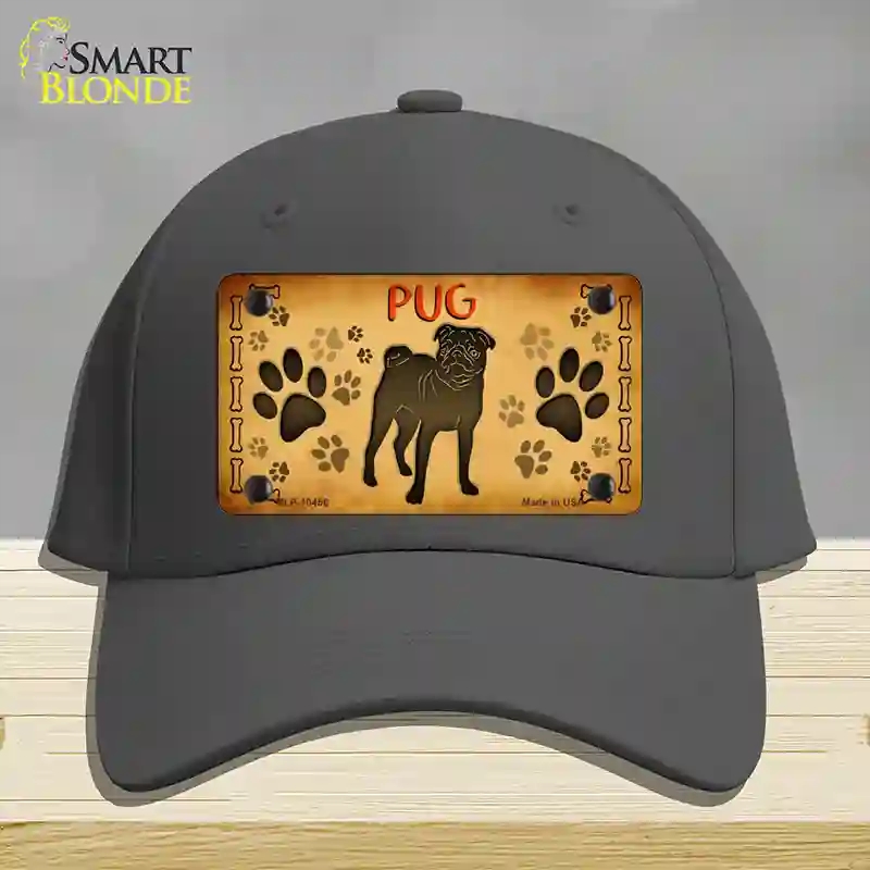 HAT04-MLP-10456 Pug Novelty License Plate Hat, Cotton - Charcoal