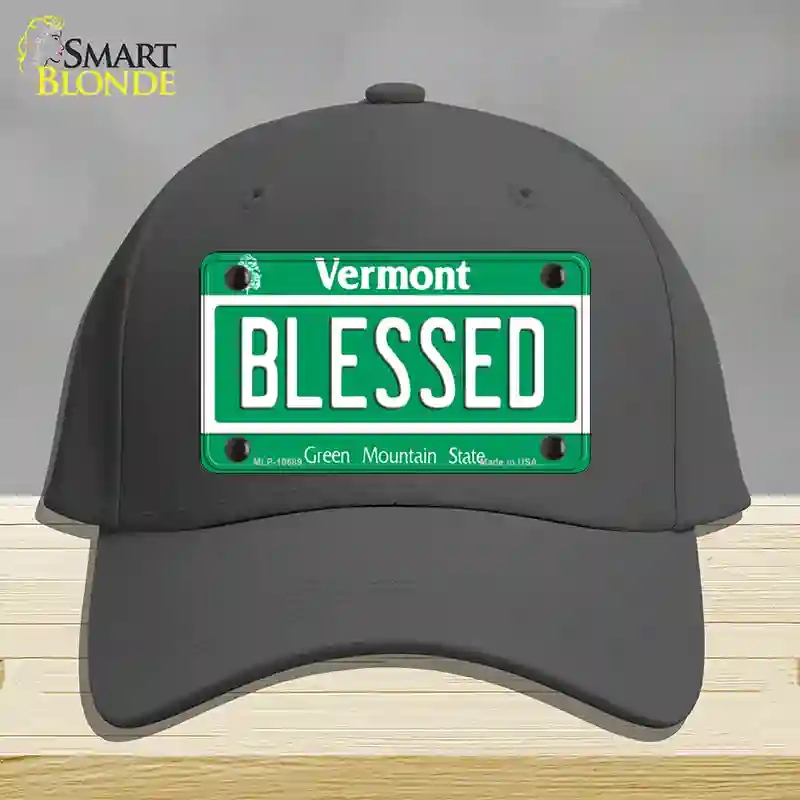 HAT04-MLP-10689 Blessed Vermont Novelty License Plate Hat, Cotton - Charcoal