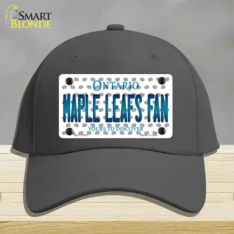 HAT04-MLP-10821 Maple Leafs Fan Ontario Novelty License Plate Hat, Cotton - Charcoal