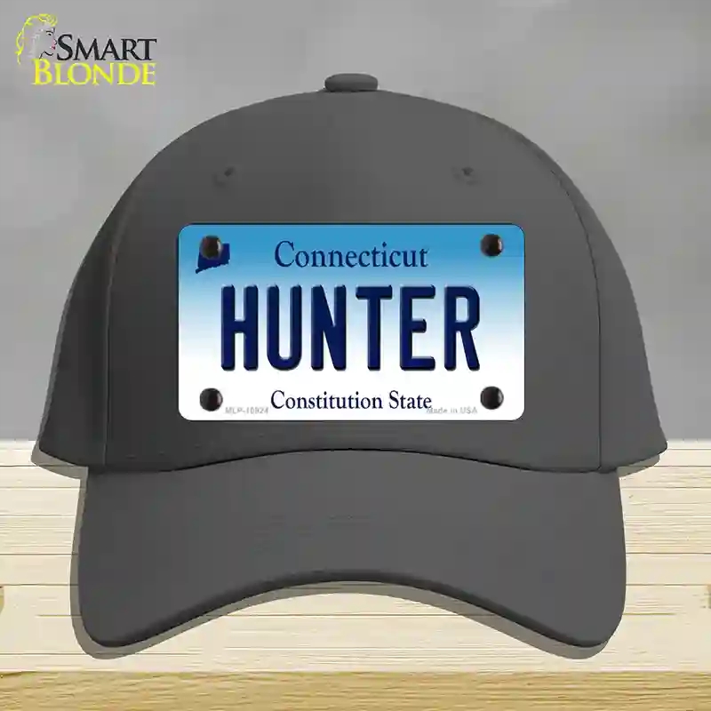 HAT04-MLP-10924 Hunter Connecticut Novelty License Plate Hat, Cotton - Charcoal