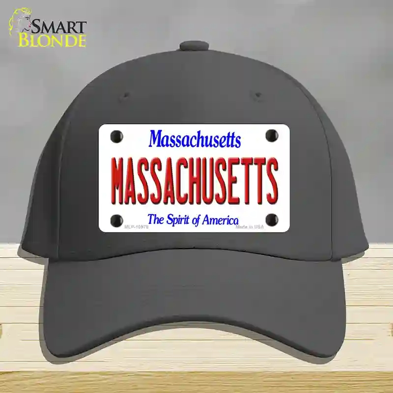 HAT04-MLP-10978 Massachusetts State Novelty License Plate Hat, Cotton - Charcoal
