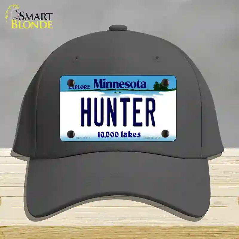 HAT04-MLP-11076 Hunter Minnesota State Novelty License Plate Hat, Cotton - Charcoal
