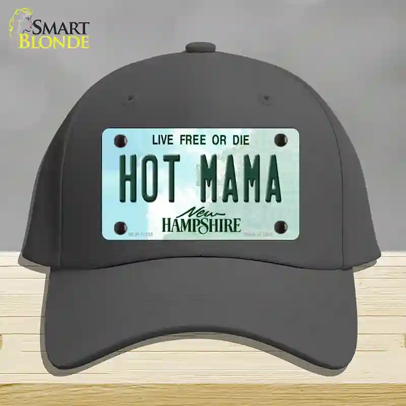 HAT04-MLP-11155 Hot Mama   Hampshire State Novelty License Plate Hat, Cotton - Charcoal