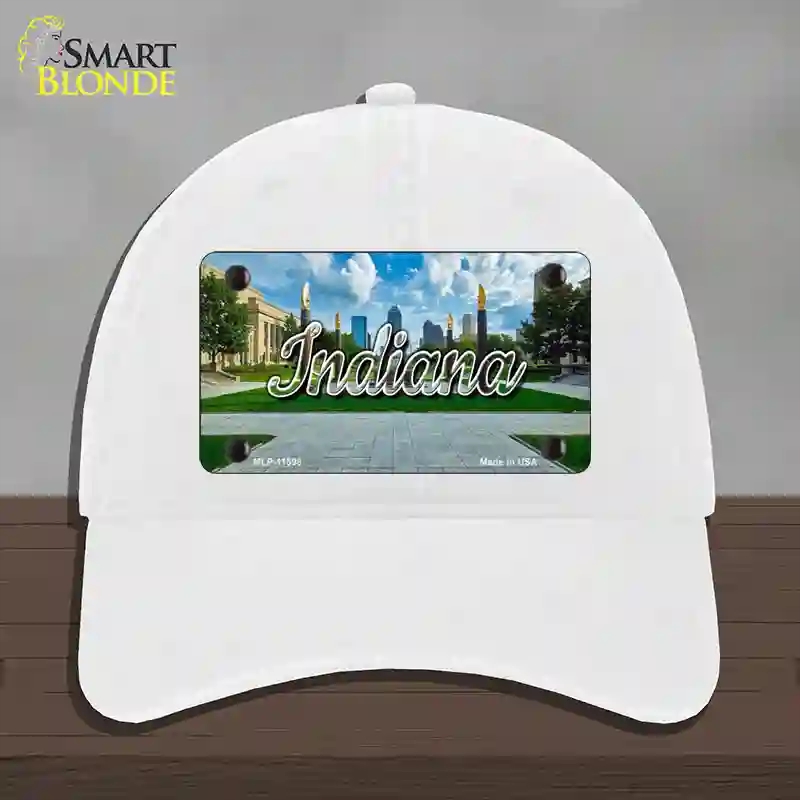 HAT14-MLP-11598 Indiana Sunny Park State Novelty License Plate Hat, Unconstructed Cotton - White