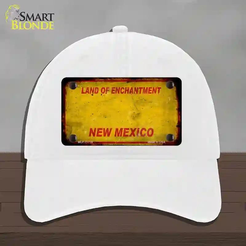 HAT14-MLP-11716   Mexico Rusty Blank Novelty License Plate Hat, Unconstructed Cotton - White