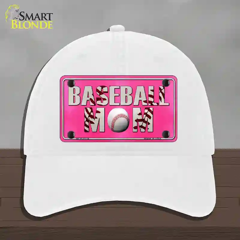HAT14-MLP-1174 Baseball Mom Novelty License Plate Hat, Unconstructed Cotton - White
