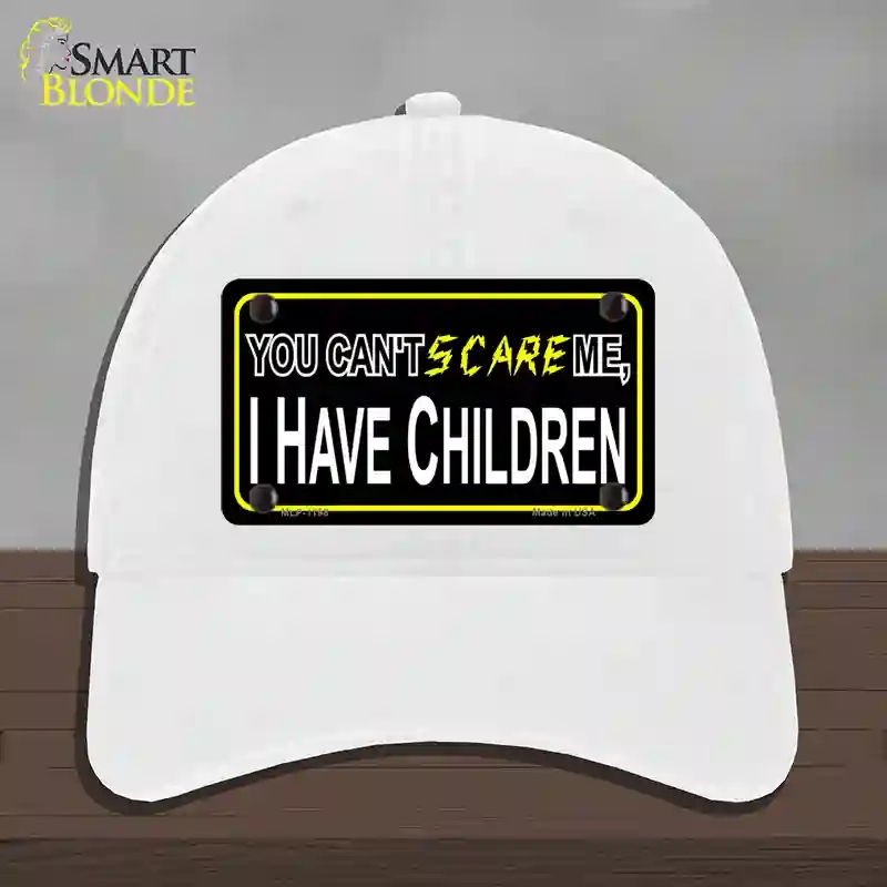 HAT14-MLP-1198 Cant Scare Me Novelty License Plate Hat, Unconstructed Cotton - White