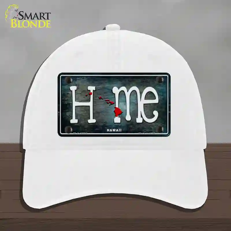 HAT14-MLP-12002 Hawaii Home State Outline Novelty License Plate Hat, Unconstructed Cotton - White