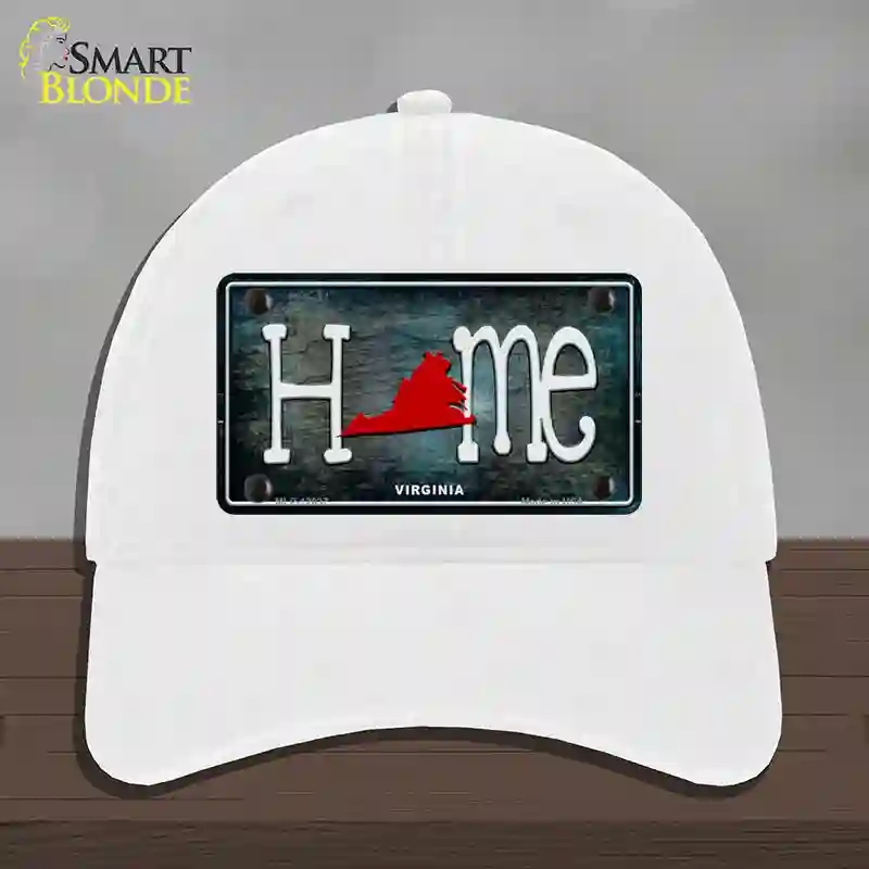 HAT14-MLP-12037 Virginia Home State Outline Novelty License Plate Hat, Unconstructed Cotton - White