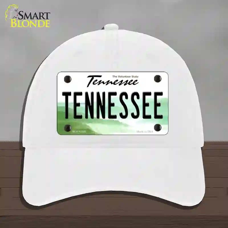HAT14-MLP-12042 Tennessee Volunteer State Novelty License Plate Hat, Unconstructed Cotton - White
