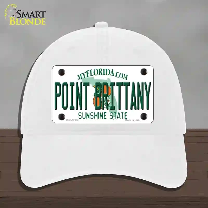 HAT14-MLP-12062 Florida Point Brittany Novelty License Plate Hat, Unconstructed Cotton - White