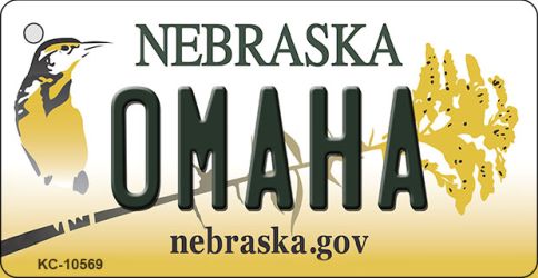 KC-10569 Omaha Nebraska State License Plate Novelty Key Chain