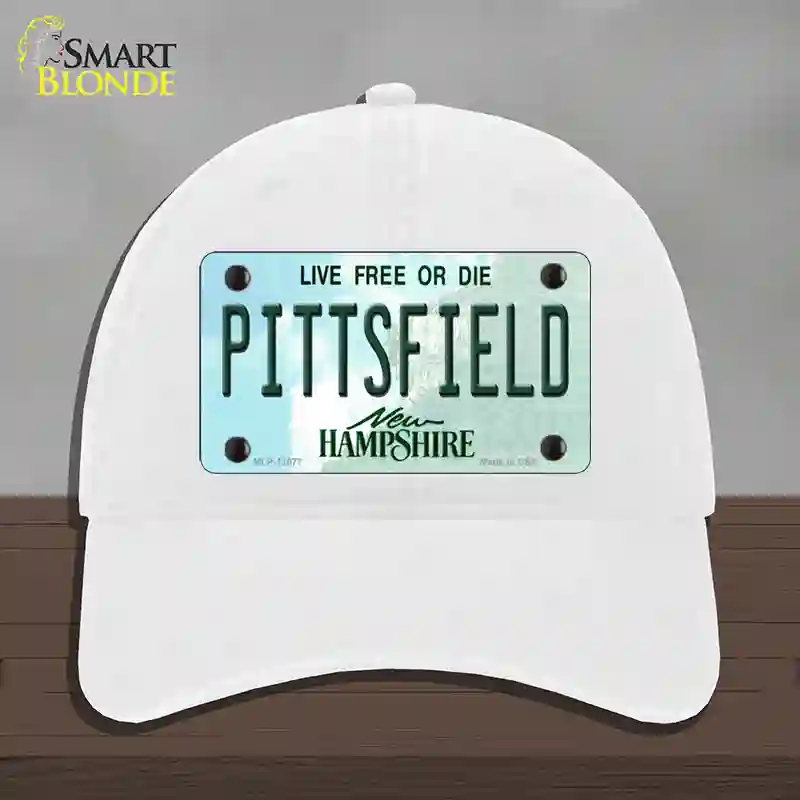 HAT14-MLP-12077 Pittsfield   Hampshire State Novelty License Plate Hat, Unconstructed Cotton - White