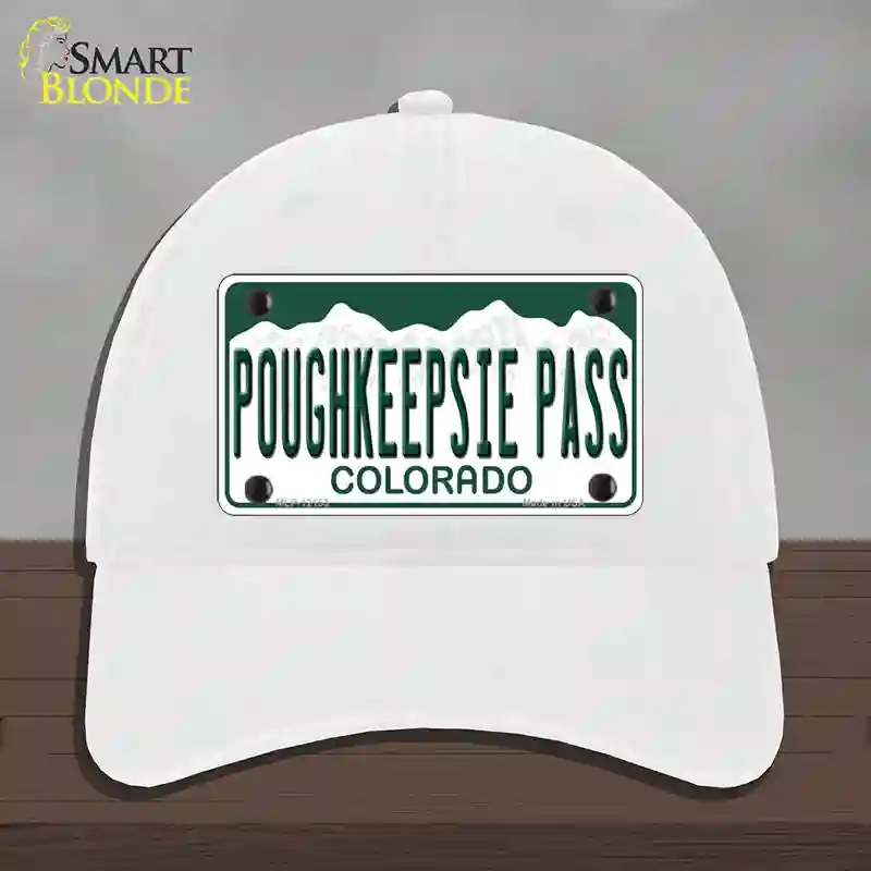 HAT14-MLP-12153 Poughkeepsie Pass Colorado Novelty License Plate Hat, Unconstructed Cotton - White