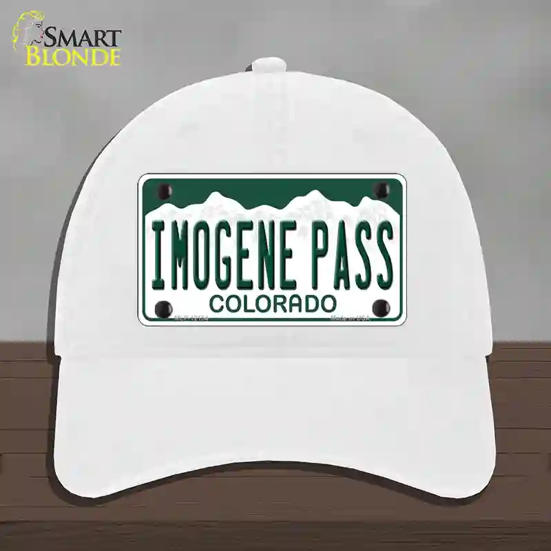 HAT14-MLP-12154 Imogene Pass Colorado Novelty License Plate Hat, Unconstructed Cotton - White