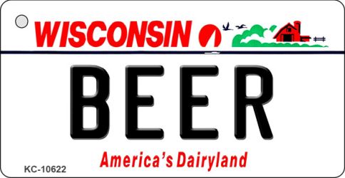 KC-10622 Beer Wisconsin License Plate Novelty Key Chain