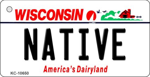 KC-10650 Native Wisconsin License Plate Novelty Key Chain