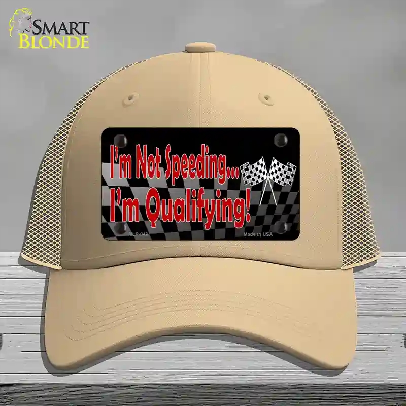 HAT15-MLP-048 Im Qualifying Novelty License Plate Hat, Mesh - Khaki