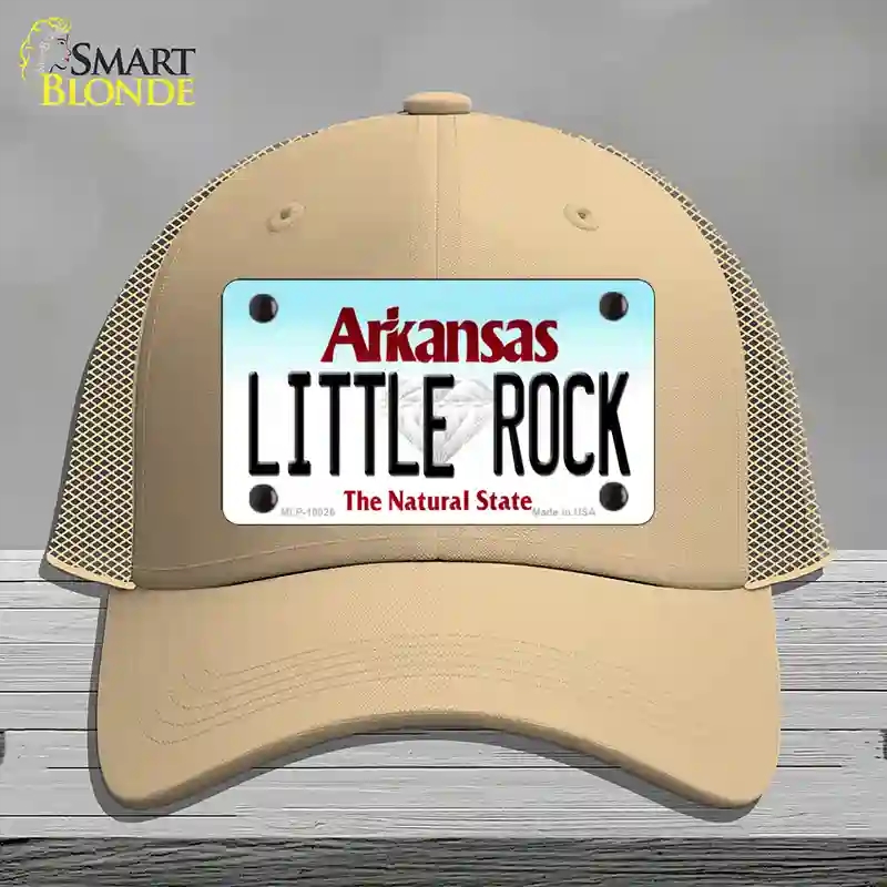 HAT15-MLP-10026 Little Rock Arkansas Novelty License Plate Hat, Mesh - Khaki