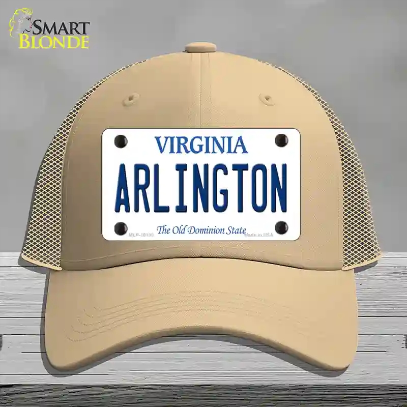 HAT15-MLP-10108 Arlington Virginia Novelty License Plate Hat, Mesh - Khaki