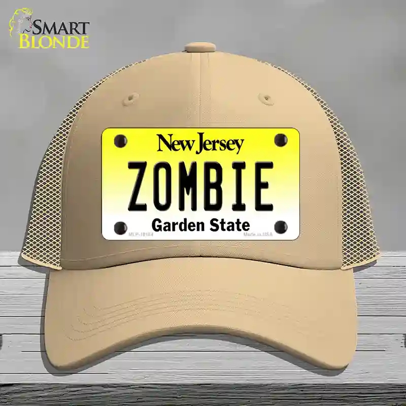 HAT15-MLP-10164 Zombie   Jersey Novelty License Plate Hat, Mesh - Khaki