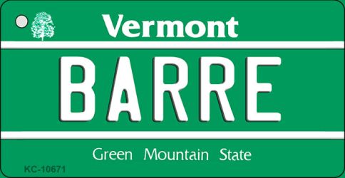 KC-10671 Barre Vermont License Plate Novelty Key Chain