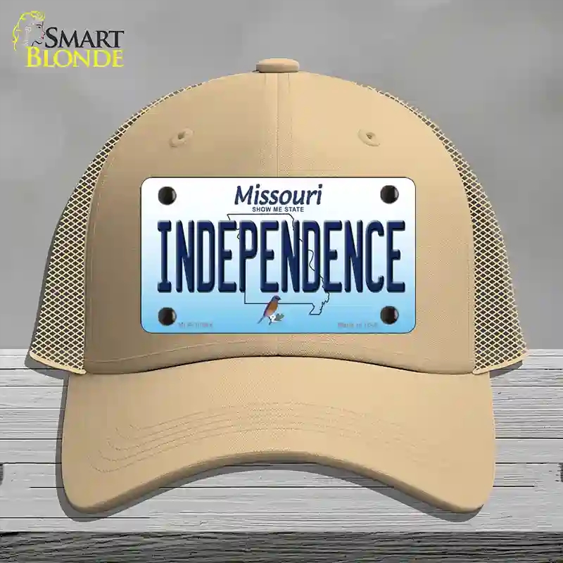 HAT15-MLP-10244 Independence Missouri Novelty License Plate Hat, Mesh - Khaki