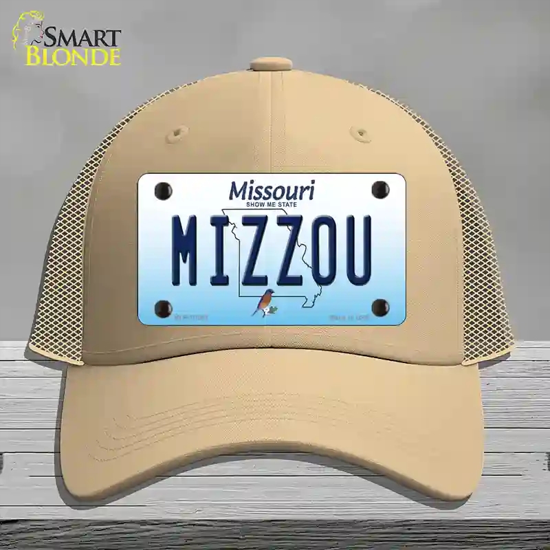 HAT15-MLP-10249 Mizzou Missouri Novelty License Plate Hat, Mesh - Khaki