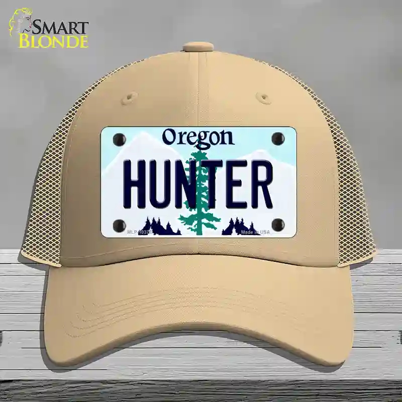 HAT15-MLP-10378 Hunter Oregon Novelty License Plate Hat, Mesh - Khaki