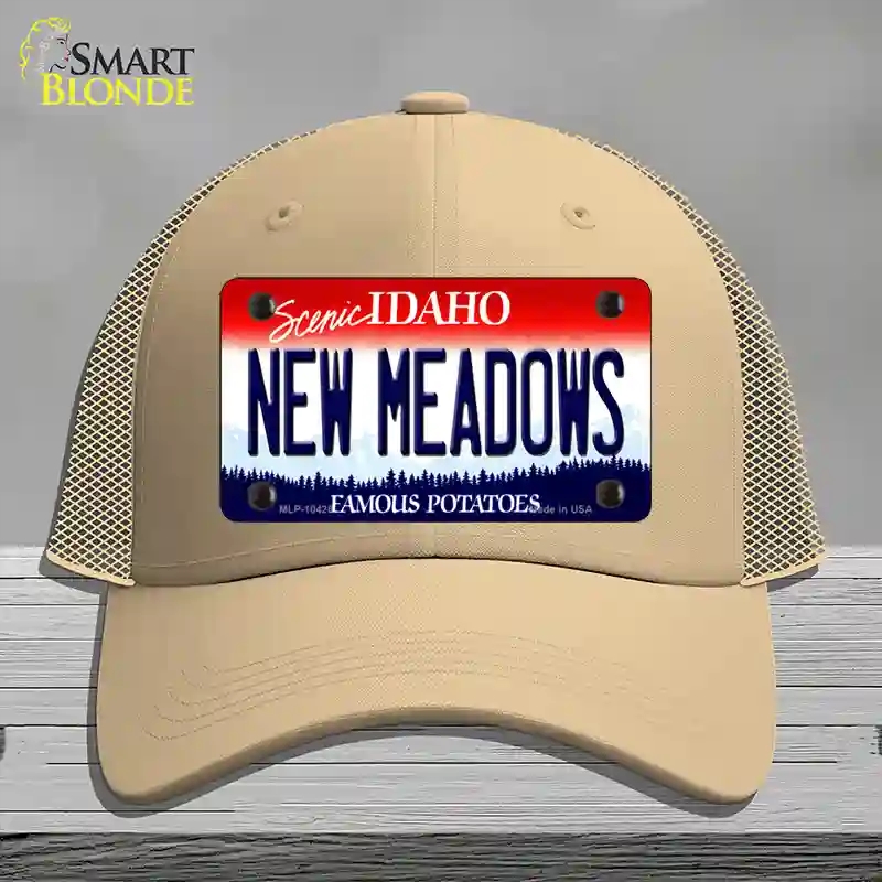 HAT15-MLP-10426   Meadows Idaho Novelty License Plate Hat, Mesh - Khaki