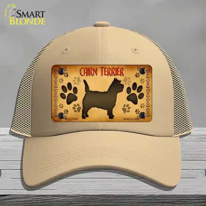 HAT15-MLP-10435 Cairn Terrier Novelty License Plate Hat, Mesh - Khaki