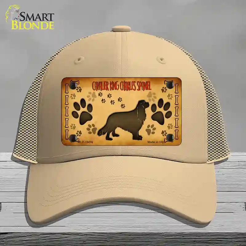 HAT15-MLP-10436 Cavalier King Charles Spaniel Novelty License Plate Hat, Mesh - Khaki