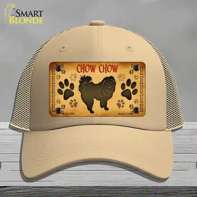 HAT15-MLP-10438 Chow Chow Novelty License Plate Hat, Mesh - Khaki