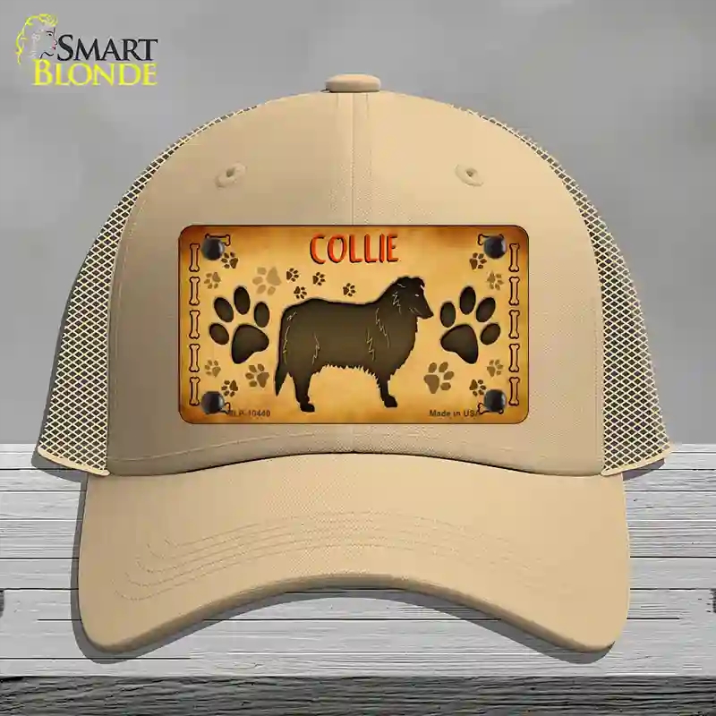 HAT15-MLP-10440 Collie Novelty License Plate Hat, Mesh - Khaki