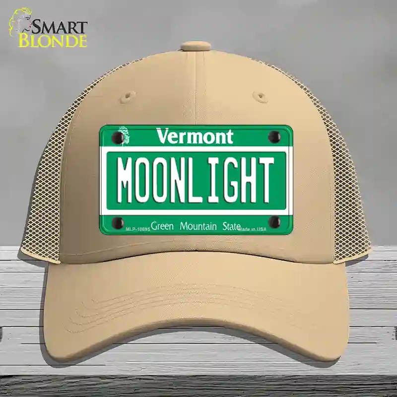 HAT15-MLP-10695 Moonlight Vermont Novelty License Plate Hat, Mesh - Khaki