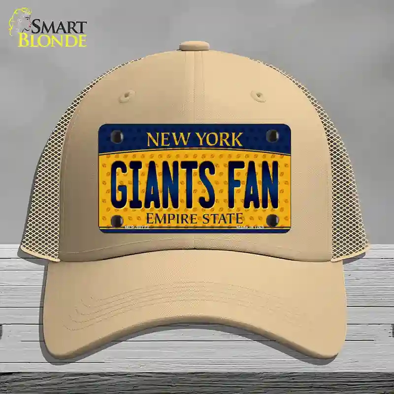 HAT15-MLP-10772 Giants Fan   York Novelty License Plate Hat, Mesh - Khaki