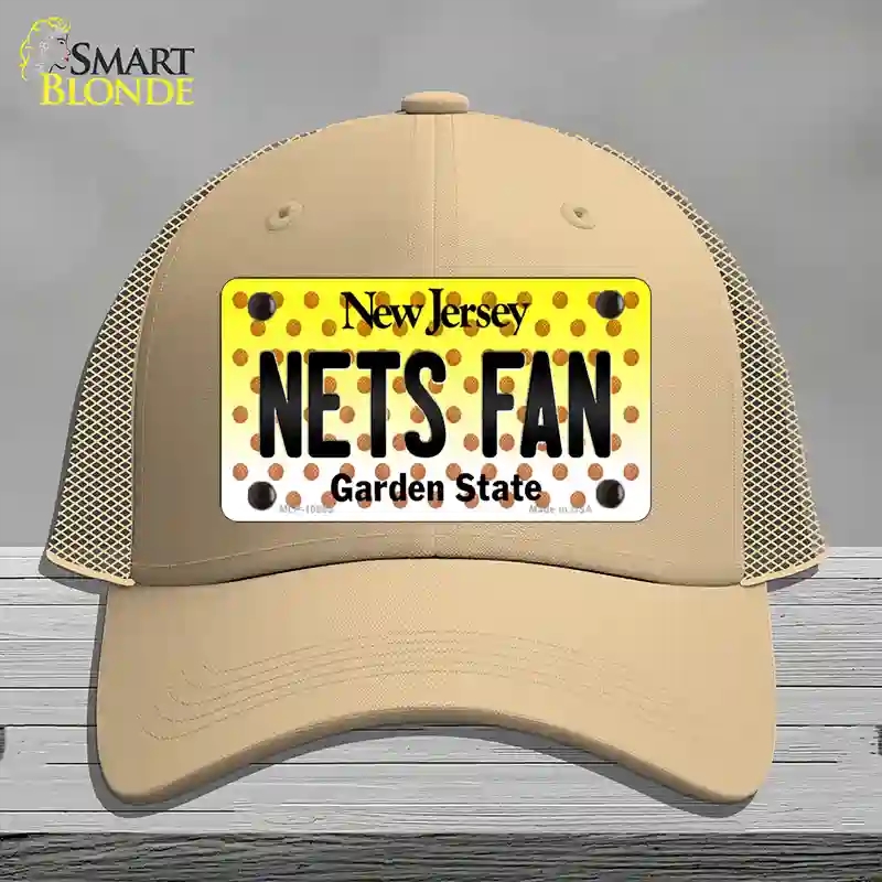 HAT15-MLP-10865 Nets Fan   Jersey Novelty License Plate Hat, Mesh - Khaki