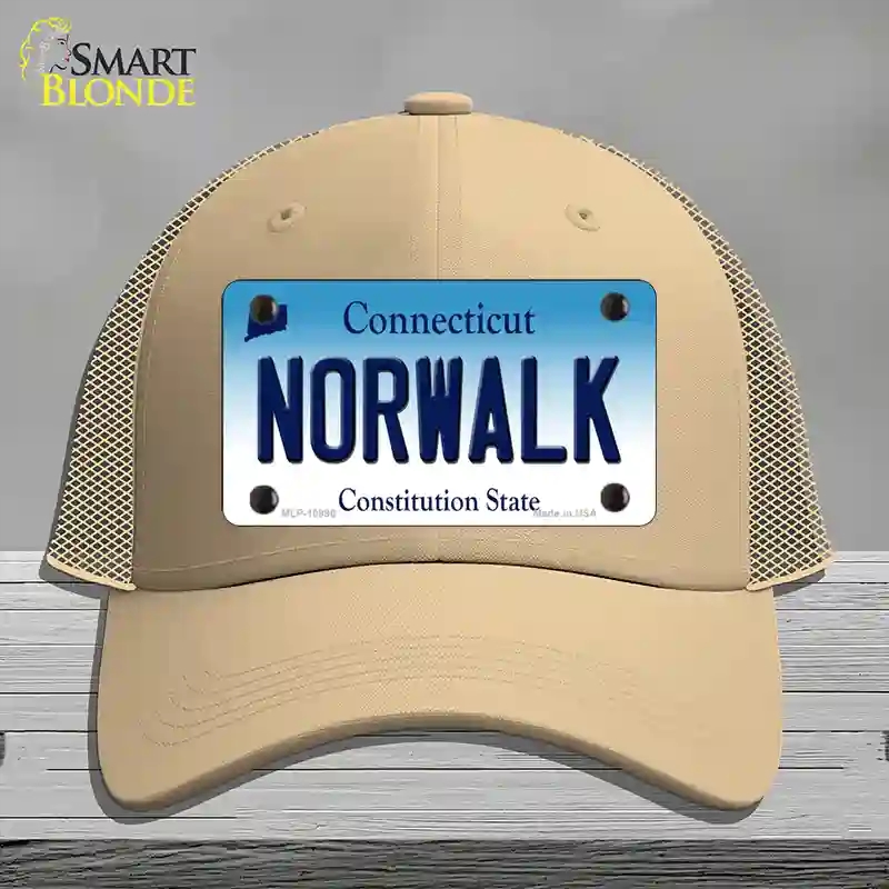 HAT15-MLP-10896 Norwalk Connecticut Novelty License Plate Hat, Mesh - Khaki