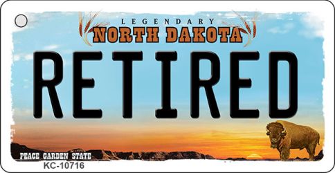 KC-10716 Retired North Dakota State License Plate Key Chain