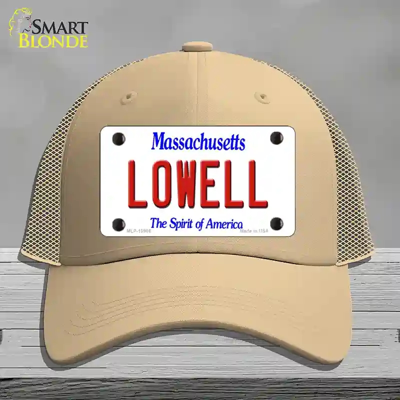 HAT15-MLP-10986 Lowell Massachusetts Novelty License Plate Hat, Mesh - Khaki