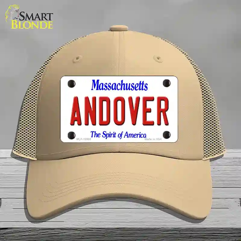 HAT15-MLP-10990 Andover Massachusetts Novelty License Plate Hat, Mesh - Khaki