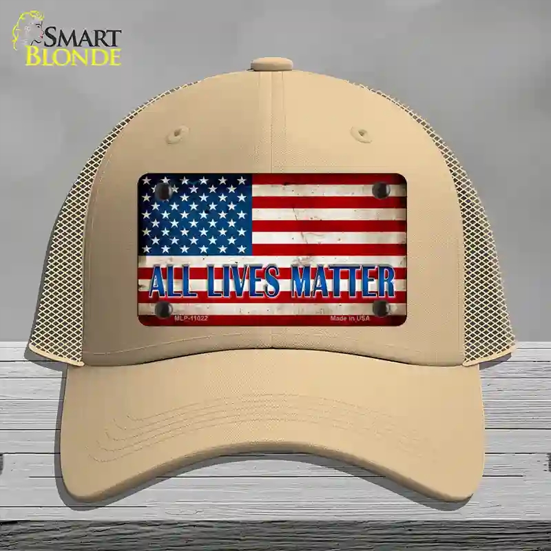 HAT15-MLP-11022 All Lives Matter Novelty License Plate Hat, Mesh - Khaki