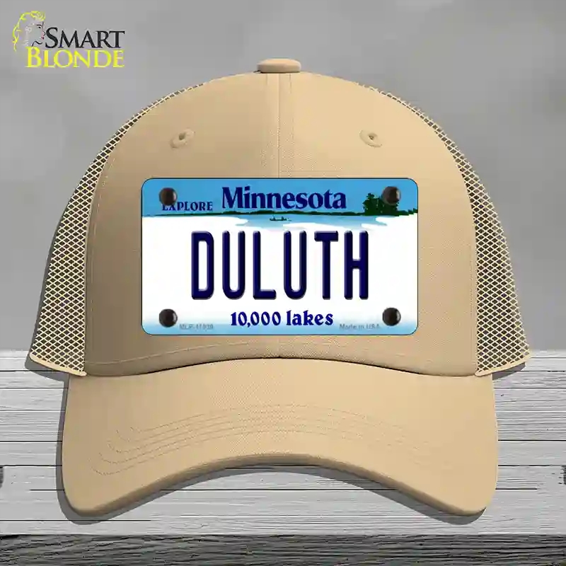 HAT15-MLP-11039 Duluth Minnesota State Novelty License Plate Hat, Mesh - Khaki