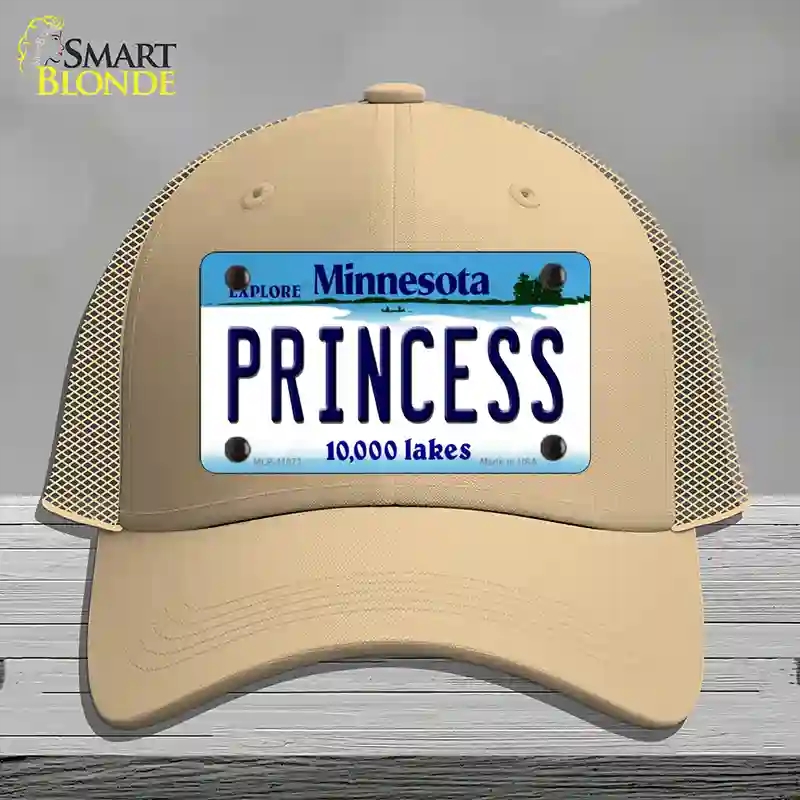 HAT15-MLP-11072 Princess Minnesota State Novelty License Plate Hat, Mesh - Khaki