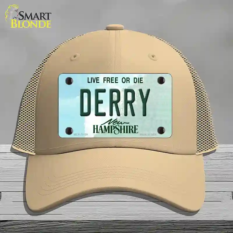 HAT15-MLP-11139 Derry   Hampshire State Novelty License Plate Hat, Mesh - Khaki