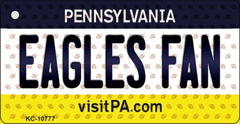 KC-10777 Eagles Fan Pennsylvania State License Plate Key Chain