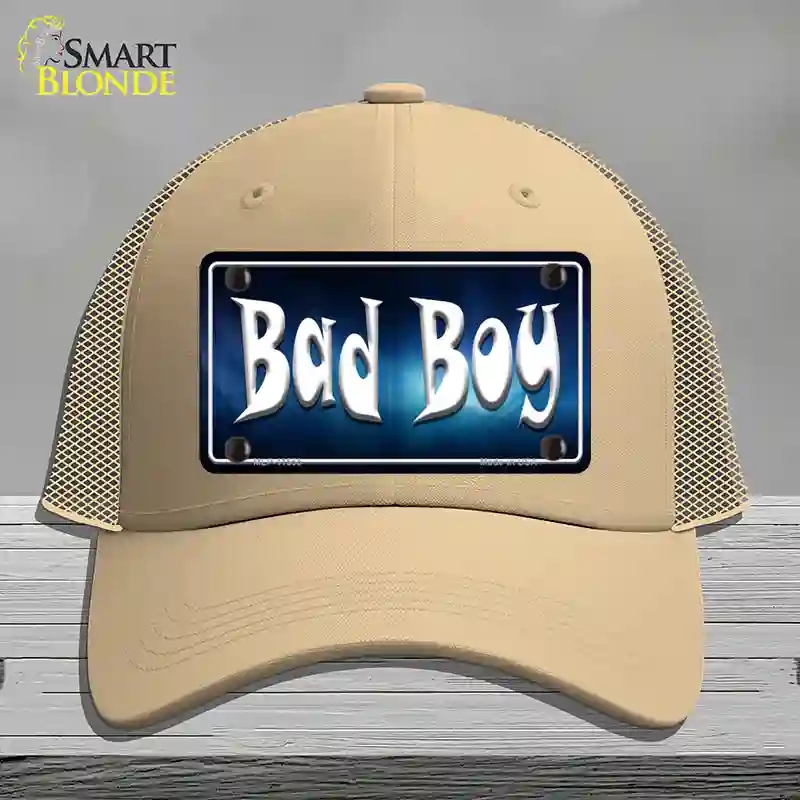 HAT15-MLP-11555 Bad Boy Novelty License Plate Hat, Mesh - Khaki